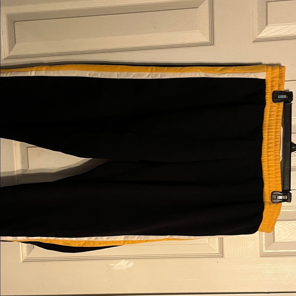 Black Yellow and White Track Pants